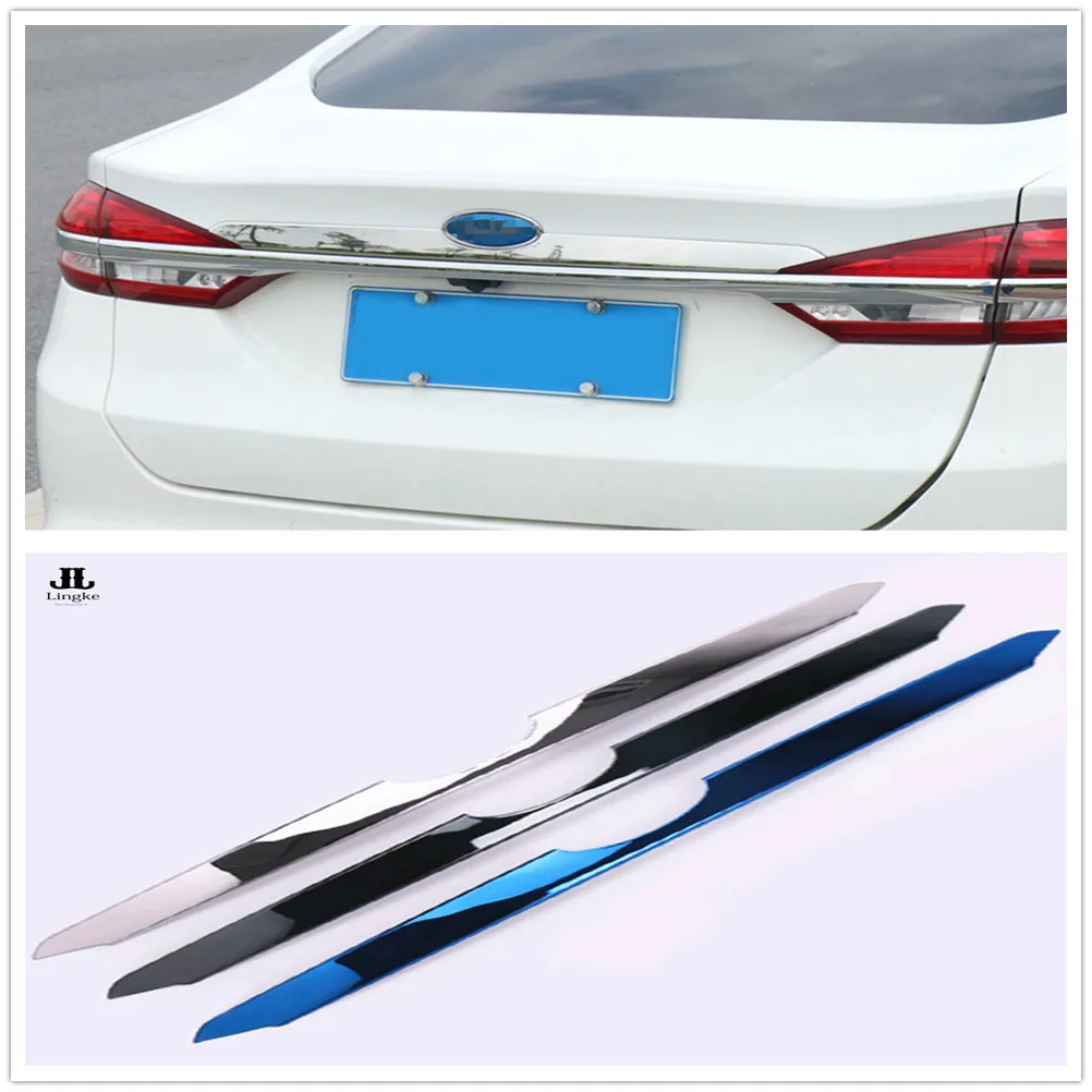 

Blue / Black / Sivery Stainless Tail Rear Trunk Lid Cover Trim For Ford Fusion Mondeo 2017 2018