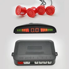 Car LED Parking Sensors With Monitor Kit Reverse 4 Sensors 22mm Backup Rear Sensors 7 Colors Parktronic System 1 Set