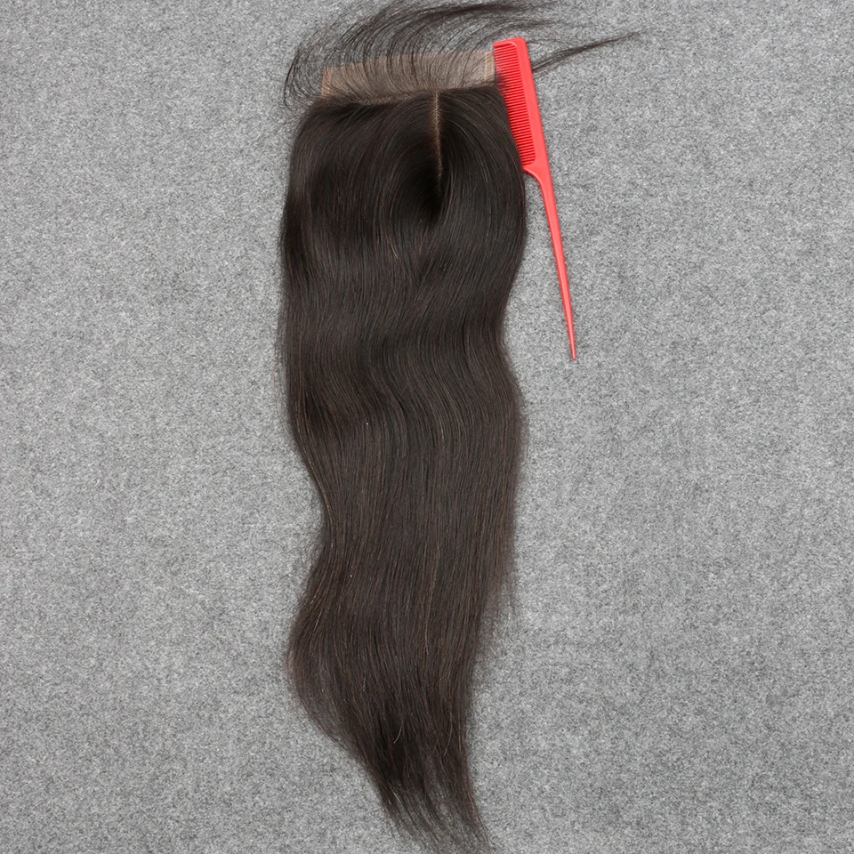

aliexpress New Star peruvian virgin hair straight top lace closures middle part 4*4 size natural color 8-24inches 30-55grams/pcs