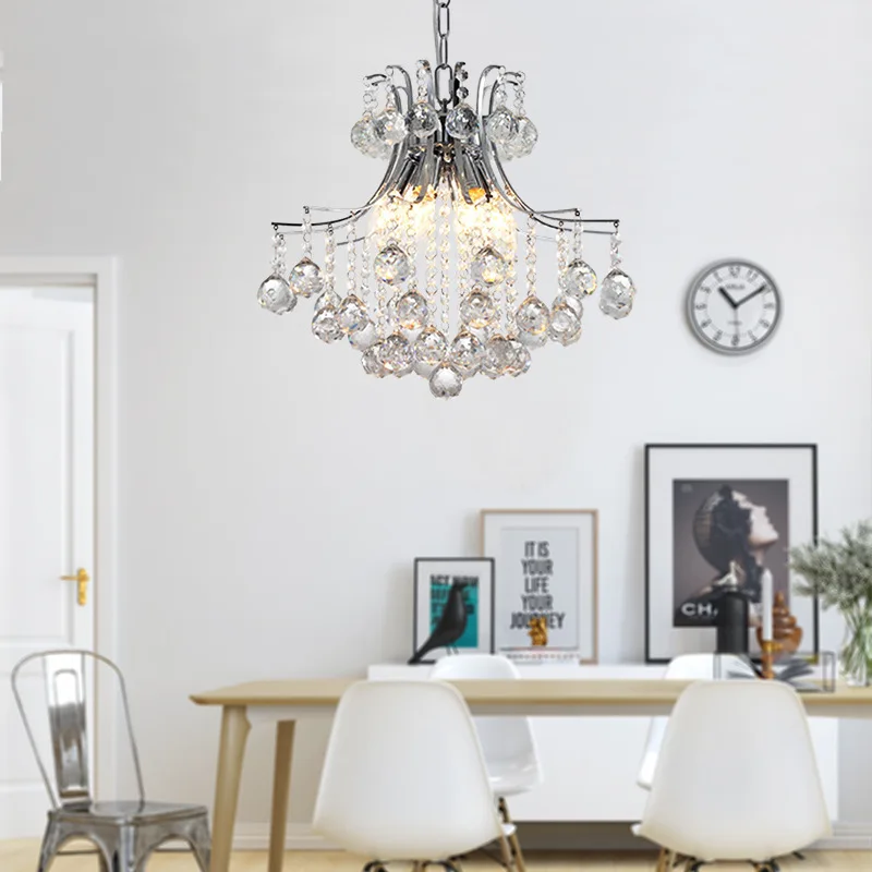 

Crystal Ceiling Light Cafe Retro Chandelier European Restaurant Lighting Living Room Restaurant Transparent Crystal Chandelier