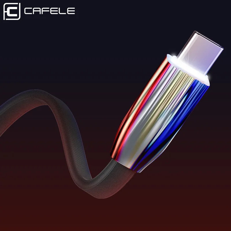 

Cafele Lighting USB Type C Cable with White Light LED for Xiaomi Samsung Huawei Charging USB Type-C Cable
