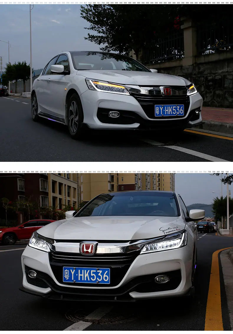 Автомобильный стиль светодиодный фары для Honda Accord- для Accord Головной фонарь светодиодный DRL Объектив двойной луч H7 HID Xenon bi xenon объектив