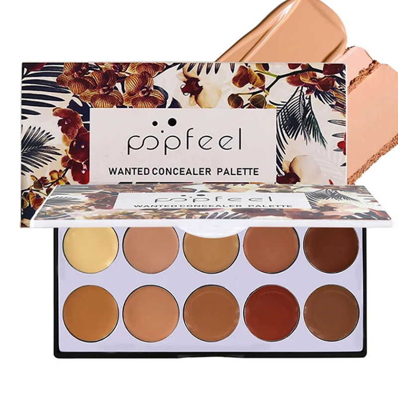 New Popfeel 10 Colors Concealer Face Make up Palette Black Eye Cover Color Corrector Face Contour Foundation Cream kit Palette