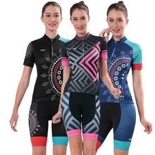 Reflective Women’s Cycling Jersey & Mountain Bike Shorts Set CHEJI Team Maillot Ciclismo Racing Fit Bicycle Clothing Suit