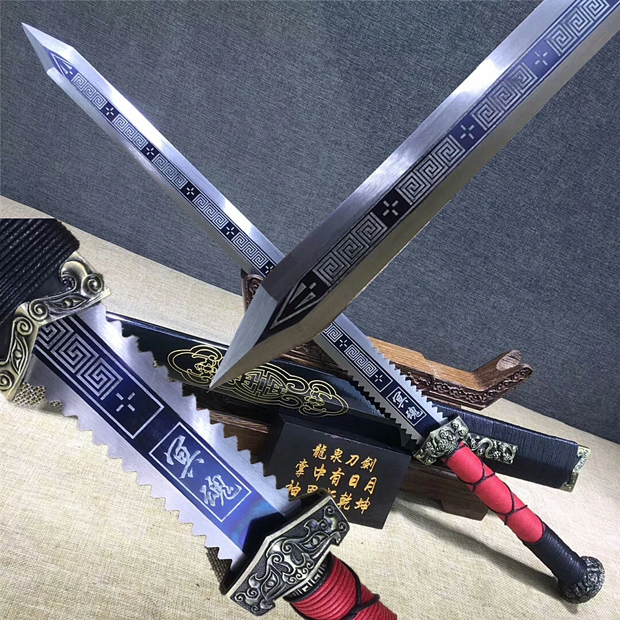 High Manganese Steel Blue Blade Sharp Chinese Kungfu Sword Han Jian ...