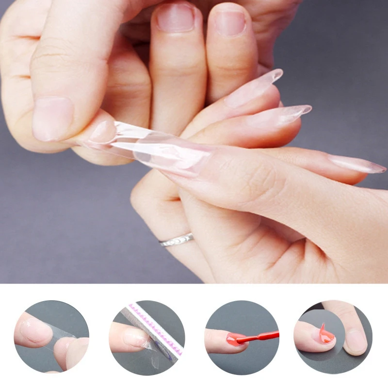 

Mtssii Transparent Nail Protective Sticker 20 sticks/sheet UV Protective Sliders for Nails DIY Manicure Protective Film 1 Sheet