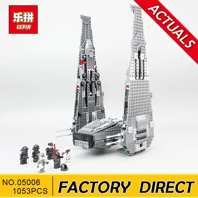 Lepin 05006 1053Pcs Hot Sale Kylo Ren Command Shuttle Wars LegoINGlys 75104 Blocks Kid's Toys compatible Toys for Holiday
