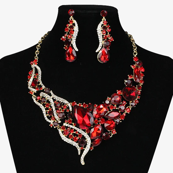Buy Fashionr Red Crystal Choker Necklaces Statement