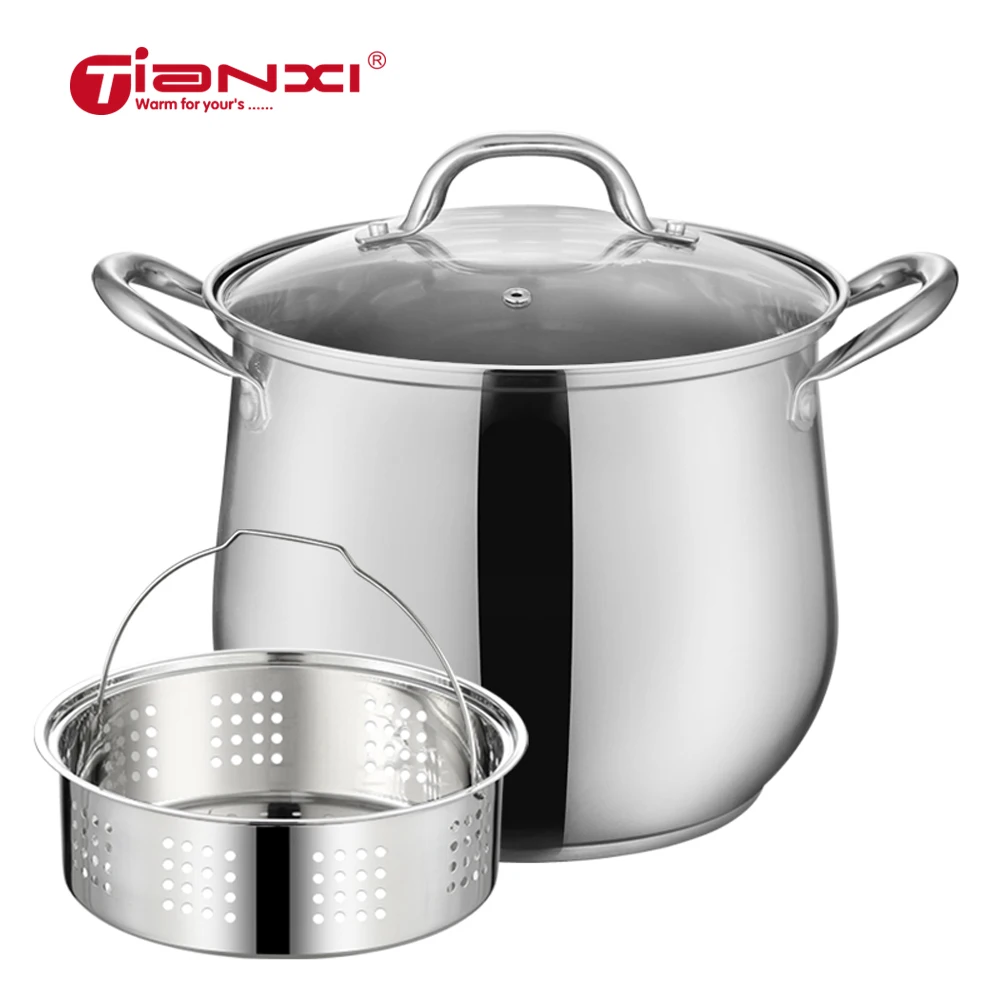 20 24 CM Soup & Stock Pots 304 Stainless Steel Thick Bottom Cook Pots