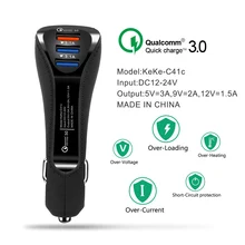 QC 3,0 быстрое зарядное устройство 3.1a USB двойной порт автомобильное зарядное устройство C тип Android смартфон адаптер зарядного устройства для планшета умный зарядный кабель