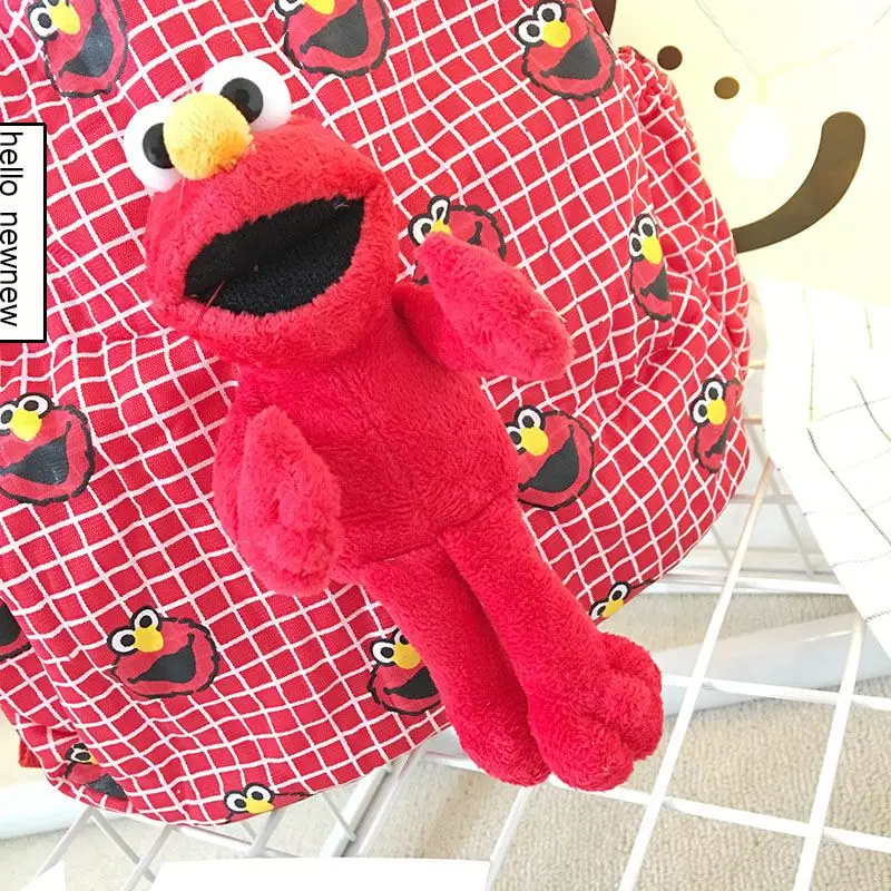 Красный Плюшевый Рюкзак Elmo, аниме Улица Сезам, школьный рюкзак для детей, сумка для детского сада, плюшевый рюкзак, игрушка, детская школьная сумка, подарок, Мультяшные игрушки