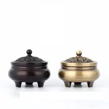 

Traditional Incense Coil Holder Crafts Brass Incense Burner Portable Antique Censer Reflex Home Decoration Accessories