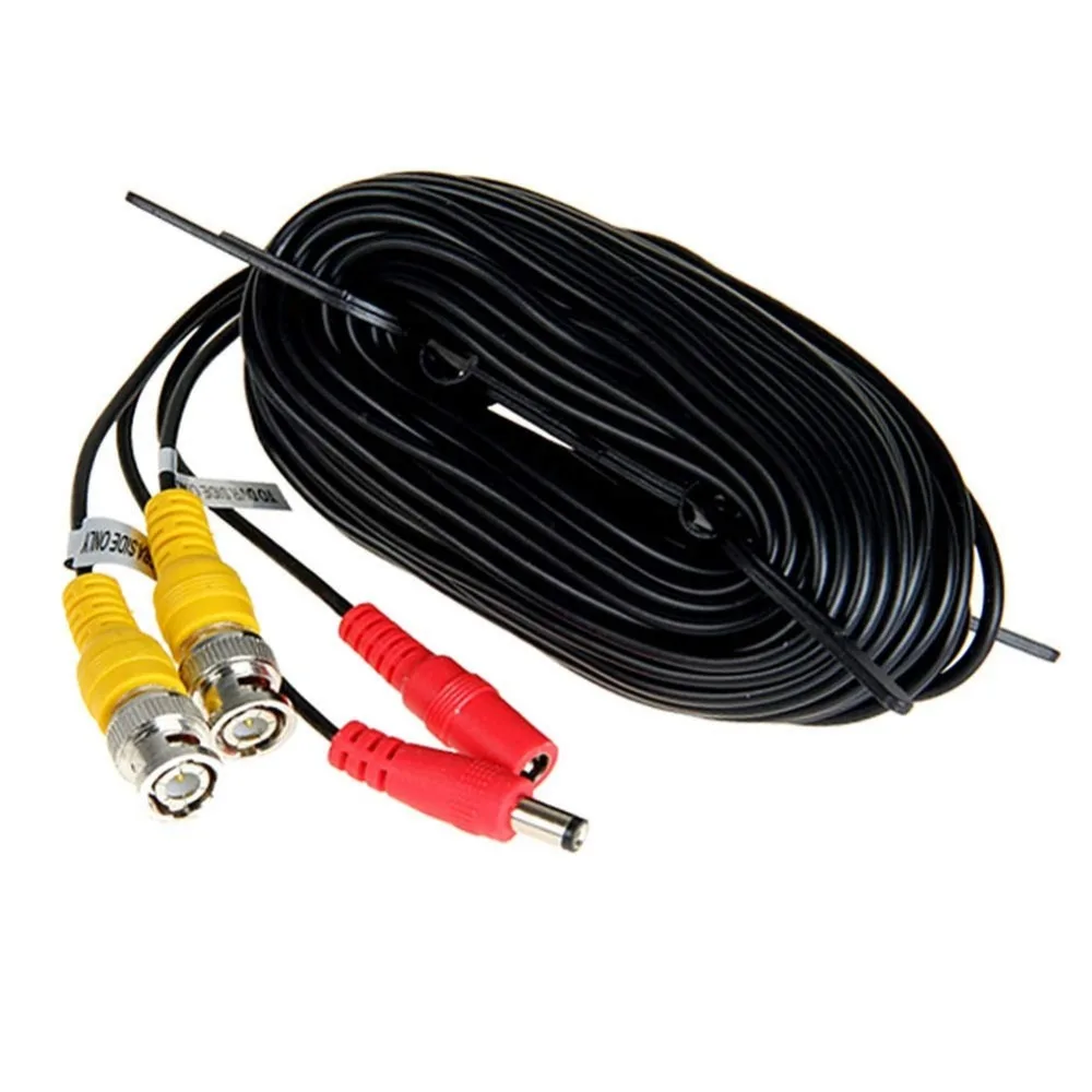 Компьютерные кабели CCTV DVR камера видео DC power безопасный BNC удлинитель кабеля 10-50 м(длина кабеля: 50 м, цвет: черный