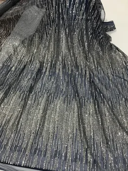 

on sale glued glitter mesh embroidery lace fabric yaking-7250 special hand print glued glitter lace fabric