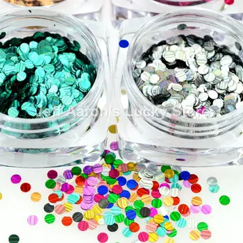

12 Colors 2MM Laser Stripes Round Glitter Nail Sequins Decals Beauty Manicure Nails Art Decoration Accessories Tools