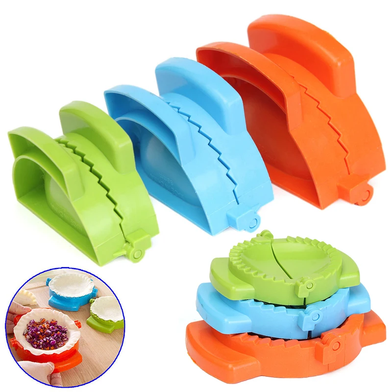 3Pcs Colorful Dumpling Mold Empanada Meat Dough Press Molds Maker DIY Kitchen Baking Tool New