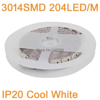 

16.4FT/5M per Roll Super Bright 3014SMD 204led/m 1020LEDs DC12V Flexible LED Strip IP20 Non-Waterproof White Color 12mm PCB