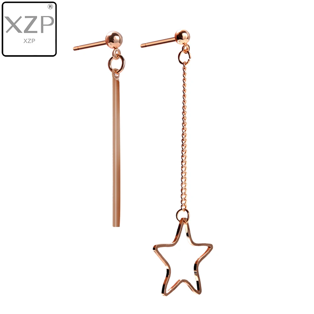 

XZP pendientes mujer moda 2019 Hanging Star Earrings Long Stick Piercing Ear Jewelry Dangle Drop Asymmetrical Women Earring