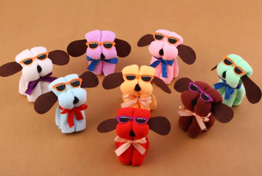 Полотенце из микрофибры, 3 шт./партия, горячая новинка, форма для торта с собакой+ солнцезащитные очки, полотенце, хлопковая салфетка, свадебные подарки