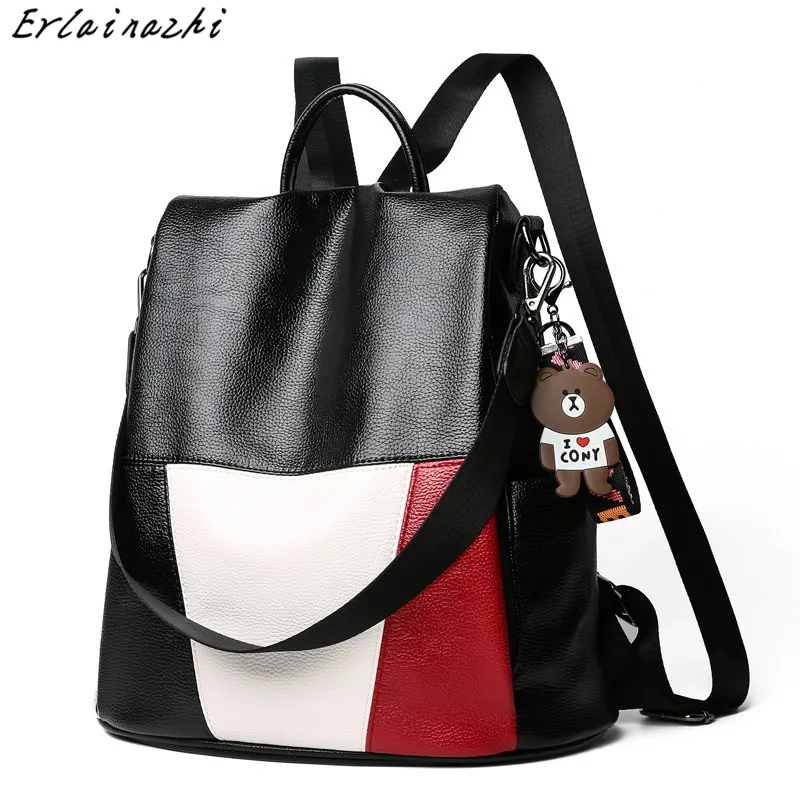 

Women Anti Theft Backpacks Large Capacity School Bags for Women Quality Leather Student Bags for Teenager Girl Travel Backpack