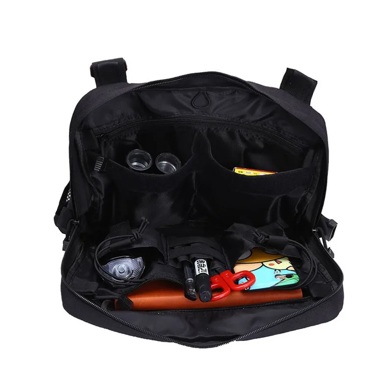1000D Tactical Mesh Cloth Chest Bag Molle Accessory Pouch Zipper Bag Outdoor Combat Hunting Adjustable Belt Waist Pack