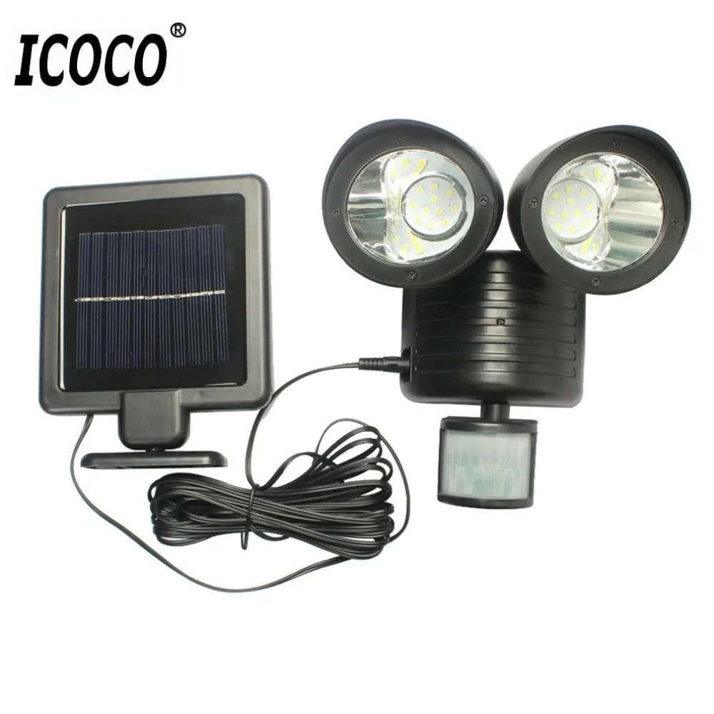 

ICOCO 22LED Dual Security Detector Solar Spot Light Motion Sensor Floodlight Outdoor Wall Light for Garden Landscape