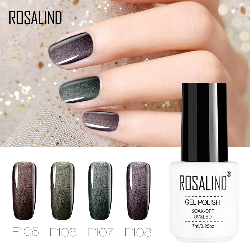 

ROSALIND Cat Eye Magnetic Gel polish Hybrid Soak Off Nail Gel Varnishes UV Semi Permanent 7ml Poly Gel Set For Manicure Top Coat