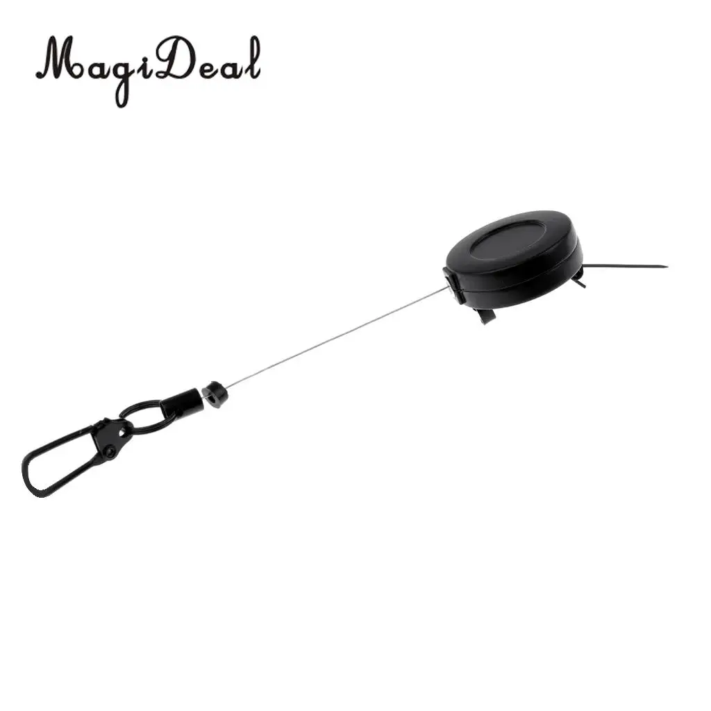 MagiDeal Key Chain Fly Fishing Zinger 50cm Retractor Steel Rope Cord Carabiner Clip Fly Tying Tools Practical zinger retractor