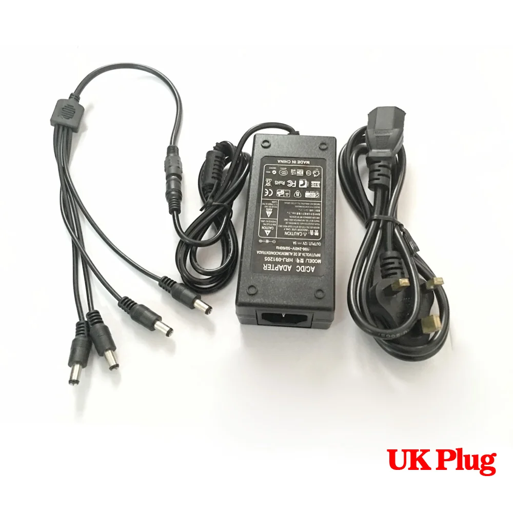  NINIVISION 12V 5A 4 Port CCTV Camera AC Adapter Power Supply Box For The CCTV Camera - 32865367644