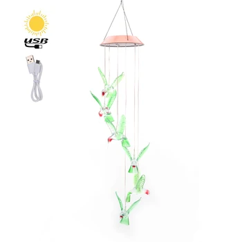 

Outdoor LED Solar Lamp Bird Type Solar Powered Color-Changing Wind Chime LED Light Home Garden Decor Solar Lightings