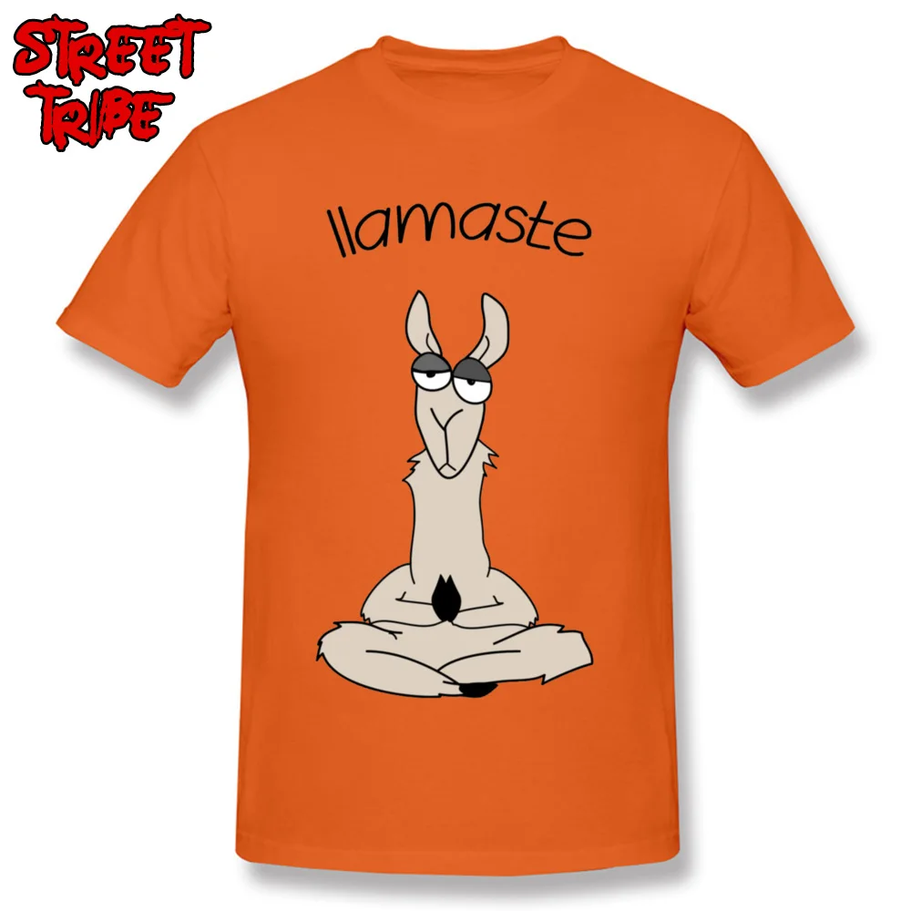 Llamaste llama 10674 Short Sleeve Tops Shirt Round Neck 100% Cotton Adult T-shirts Design Tee-Shirt Cheap Top Quality Llamaste llama 10674 orange