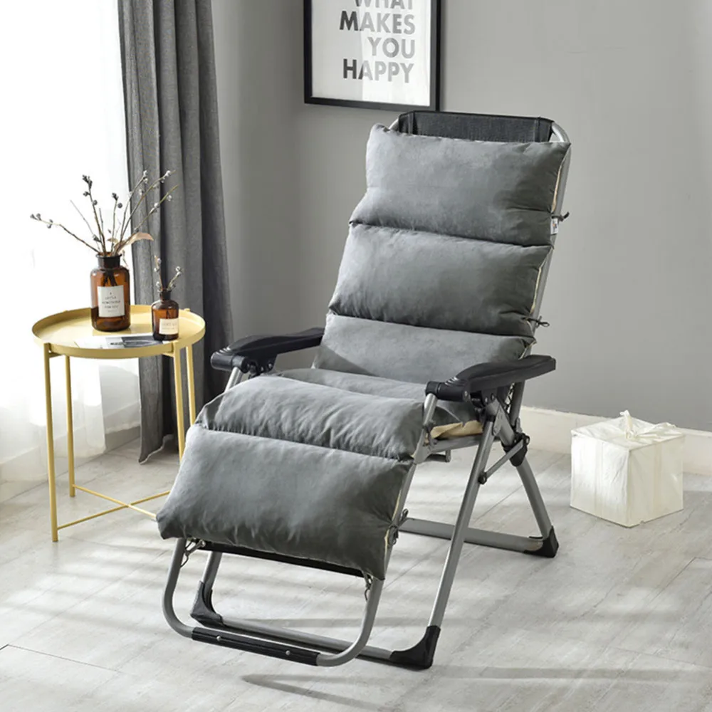 Solid Universal Recliner Rocking Chair Cushion Removable Soft Back Cushion Chair Decor Recliner Pads Mat Tatami Seat Cushion - Цвет: Gray