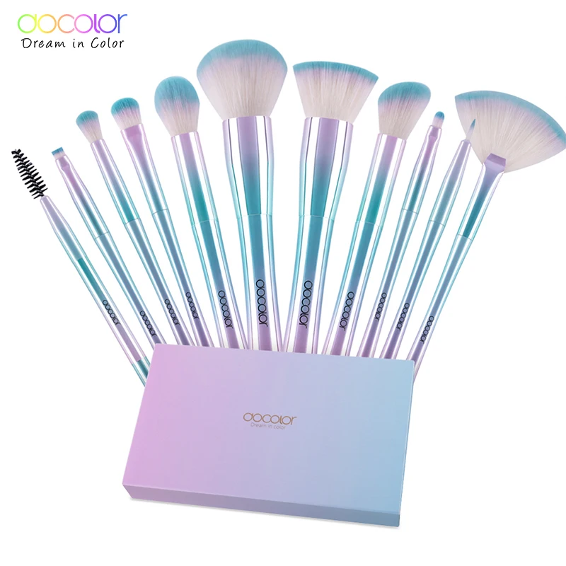 

Docolor 11PCS makeup brushes set professional Best Gift Foundation Powder Eyeshadow Brushes for Make Up Top Soft Synthetic Hair