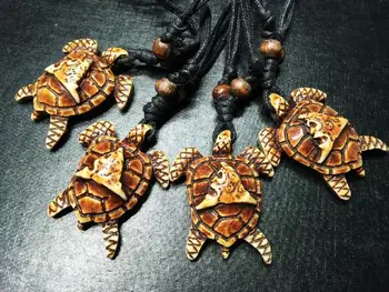 

FREE SHIPPING 16 pcs Necklace Adjustable Rope Carving Hawaiian Swirl Surf Turtle Necklace