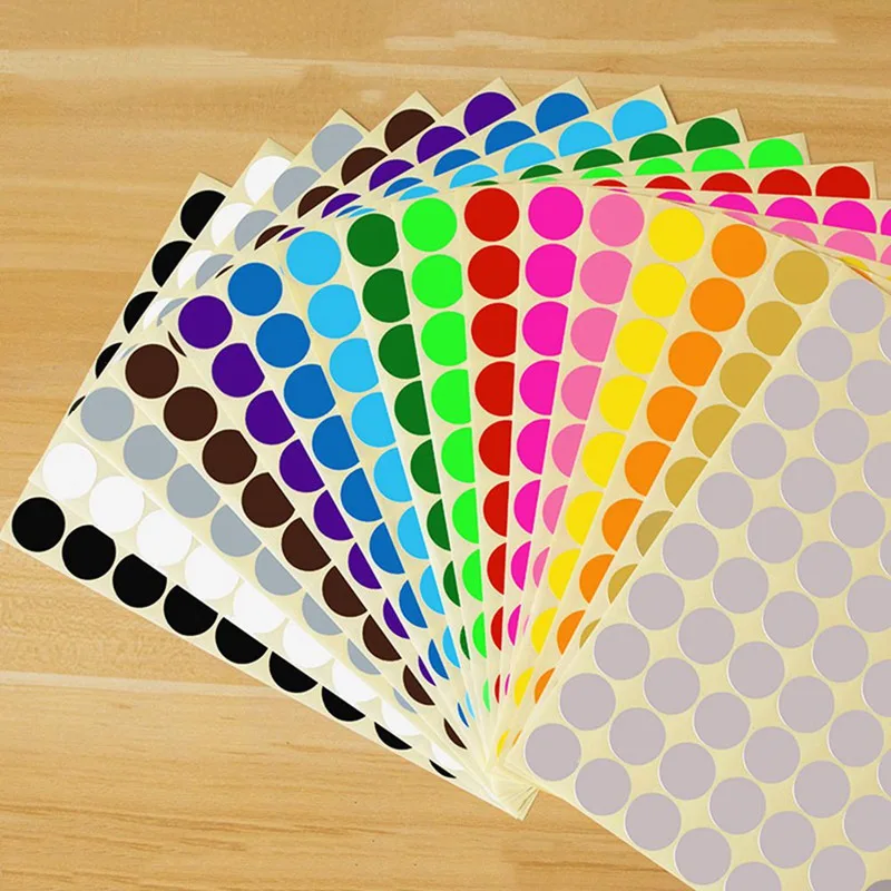 

1PCS Colorful Empty Papers Sticker for Glass Essential Oil Bottle Cap Lid Labels Blank Round Circles Stickers