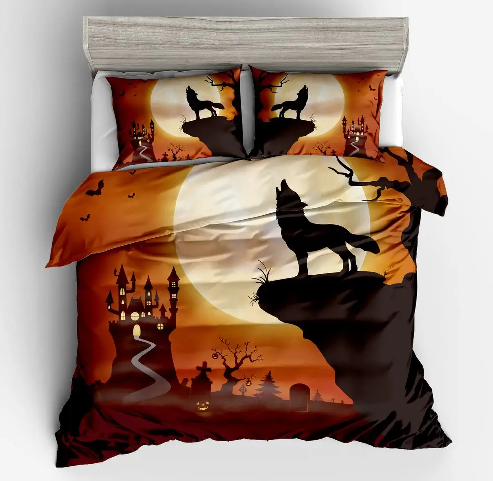 Lai Yin Sun Drop shipping Duvet cover sets Pillow cases Cartoon Cartoon Lone Wolf howling at Full Moon 3d bed set Lai Yin Sun Drop shipping Duvet cover sets Pillow cases Cartoon Cartoon Lone Wolf howling at Full Moon 3d bed set