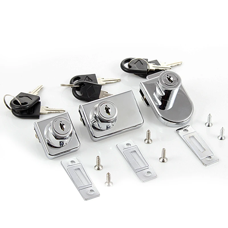 

1Pcs Zinc Alloy Plunger Push Lock For Furniture Cabinet Lock Sliding Glass Door Showcase Lock Only/Universal Key Open The Lock
