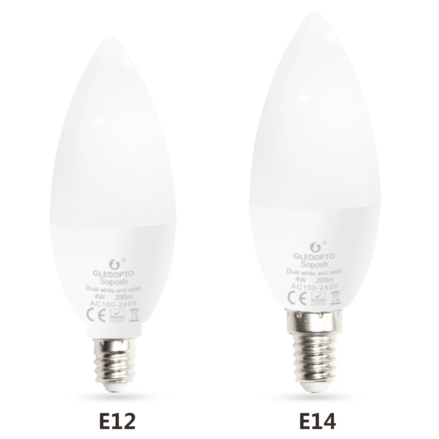 Baratos Bombillas de vela decorativas para el Ambiente RGBCCT regulables 4W E12 E14 led zigbee, compatibles con Amazon Echo Plus AC