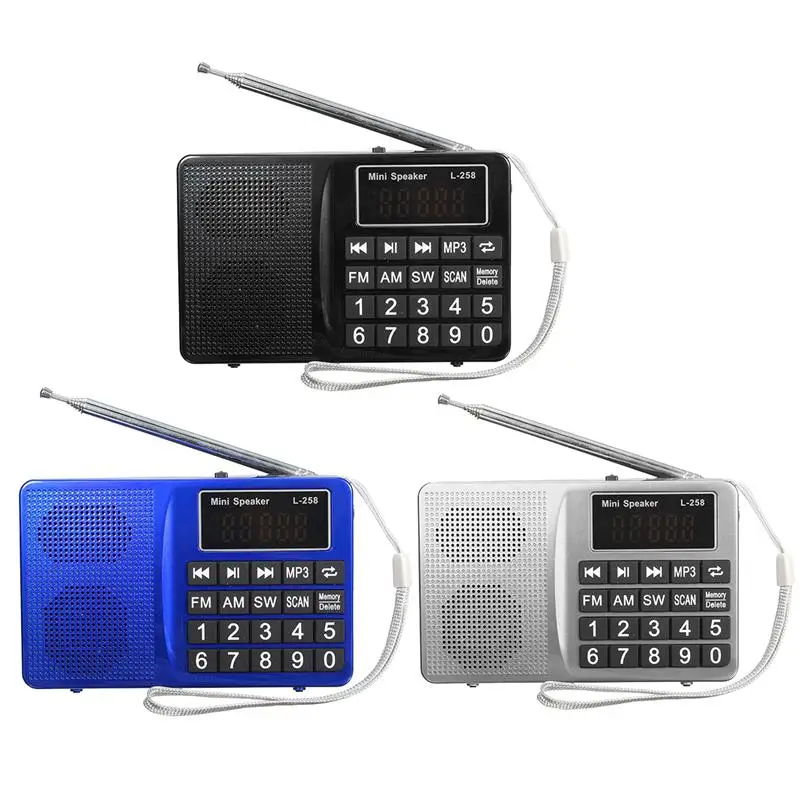 LEORY L-258 TF FM/AM/SW Многополосный Радио динамик 220 В 800 мАч MP3 радио приемник AUX USB автопоиск радио плеер