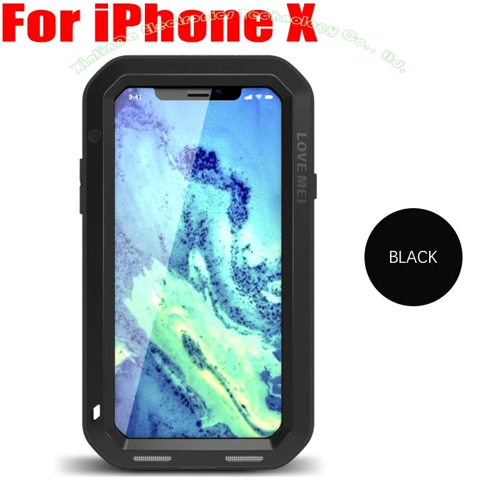 Для IPHONE 11 Pro Max XS XR 8 7 6 PLUS 5SE LOVE MEI алюминиевый металл+ стекло Gorilla glass ударопрочный водонепроницаемый чехол для iPhone8 IPX04