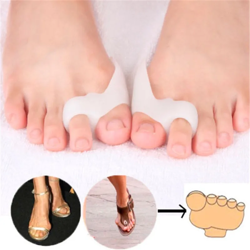 

1Pair Silicone Gel foot fingers Two Hole Toe Separator Thumb Valgus Protector Bunion adjuster Hallux Valgus Guard foot care