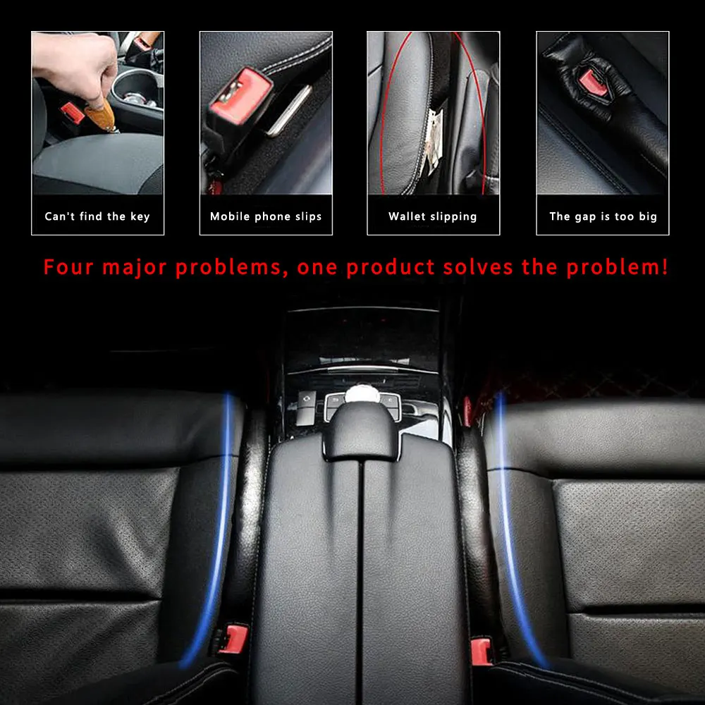 Для peugeot 4007, зазор для автомобильных сидений, зазор из искусственной кожи, заполнитель для сидений, слот для хранения, заглушка, 2 шт., красный, синий, белый