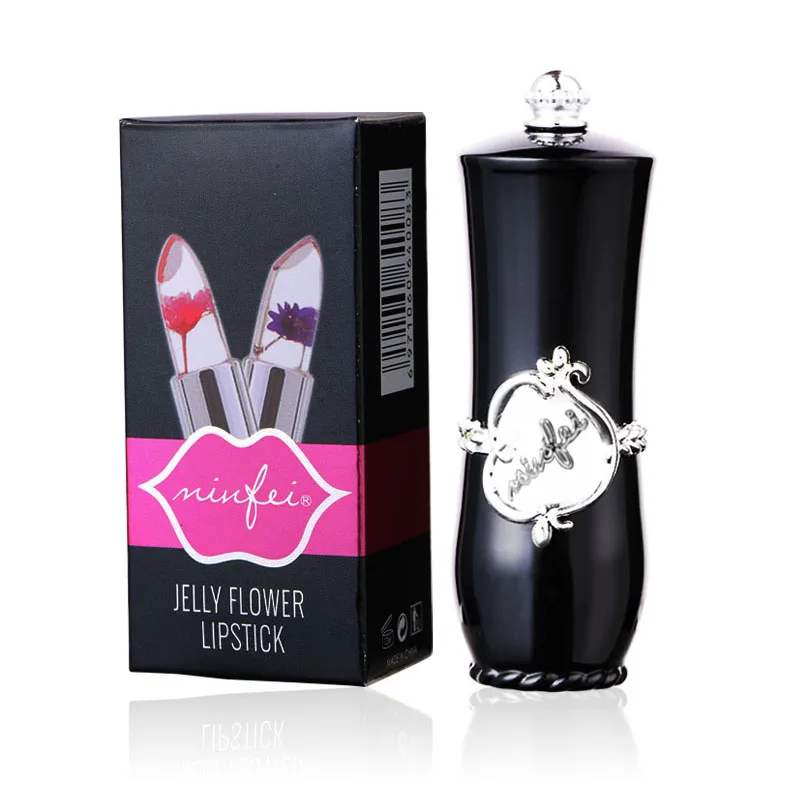 

New Arrival Temperature Color Change Crystal Jelly Lip stick 6 Colors Waterproof Flower transparent Lipstick Nutritious Makeup
