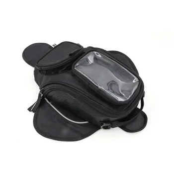 

50Pcs/Lot Black Oil Fuel Tank Bag Magnetic Motorcycle Motorbike Oil Fuel Tank Bag Saddle Bag Bigger Window