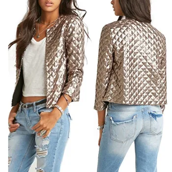 

New Fashion in the spring/autumn outfit ling plaid seven full sequined jacket joker cultivate one's morality coat
