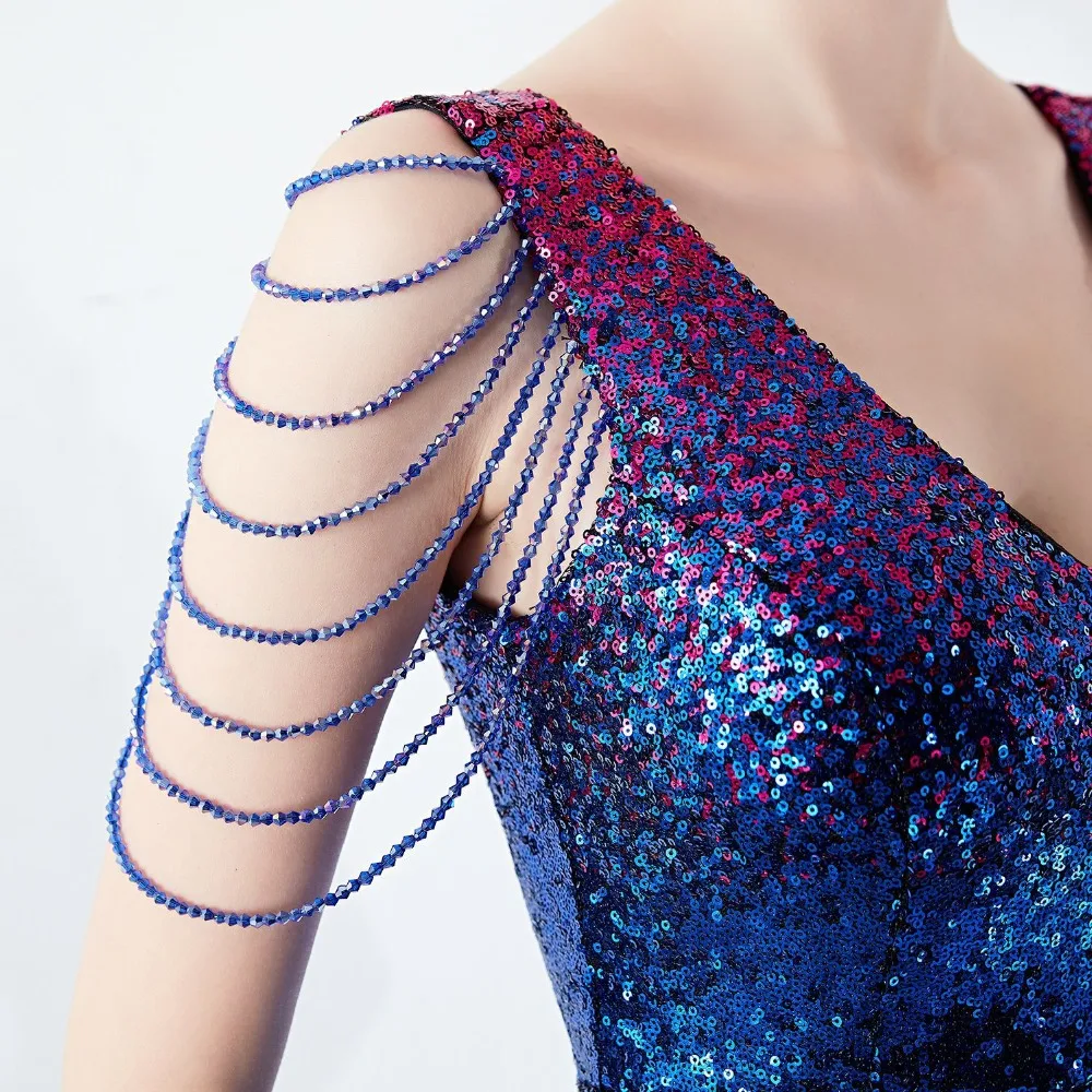 Summer Dress Party long crystal diamond rhinestone dress sexy slim women party dress annual meeting host party club wear (9)