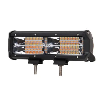 

ECAHAYAKU 1x 11inch LED WORK Light Bar 144W Combo White Amber Strobe Flash Work Light 12V 24V DRL for Driving Offroad Boat Truck