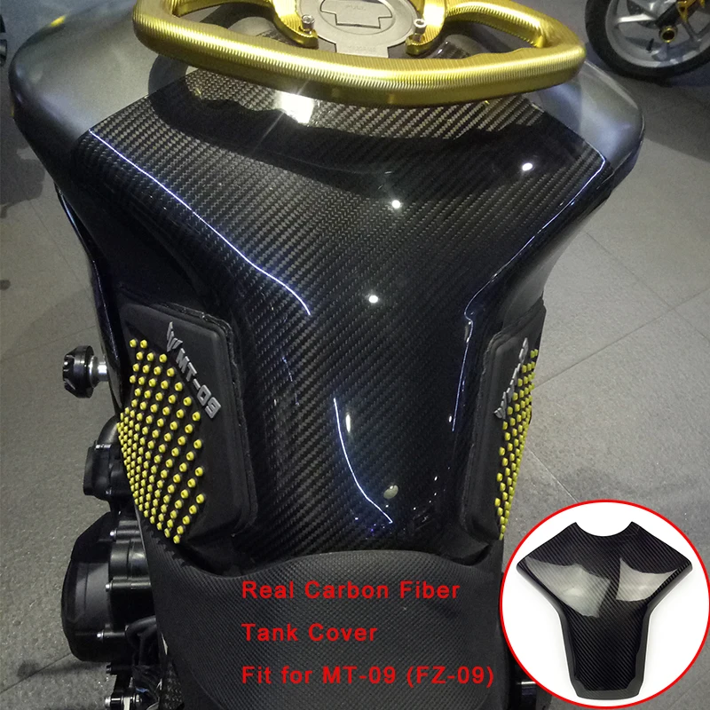 

For Yamaha MT-09 FZ-09 MT09 FZ09 2014-2016 Motorcycle Real Carbon Fiber Fuel Gas Trim Fairing Tank Cover 100% Brand New Durable