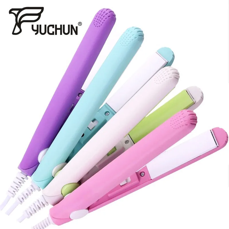 

4 Colors Mini Fast Hair Straightener Electric Ceramic Plate Hair Flat Iron Wet Hair Straightening Irons 20W for Multi Hair Style