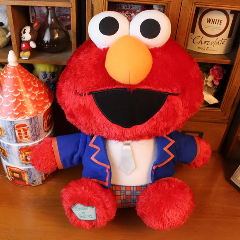 

32CM Sesame Street KAWS Clothing Doll ELMO Plush Puppets OriginalFake Street Art Medicom Toy Collection Morden Gift M405